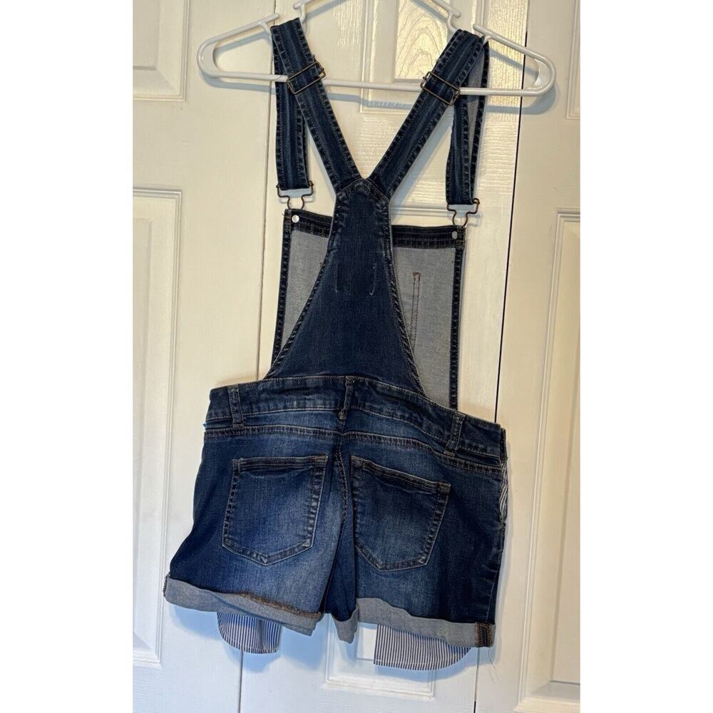 Forever 21 Jean Overalls Shorts Medium Shortalls Summer Beach Cowgirl - Picture 2 of 4